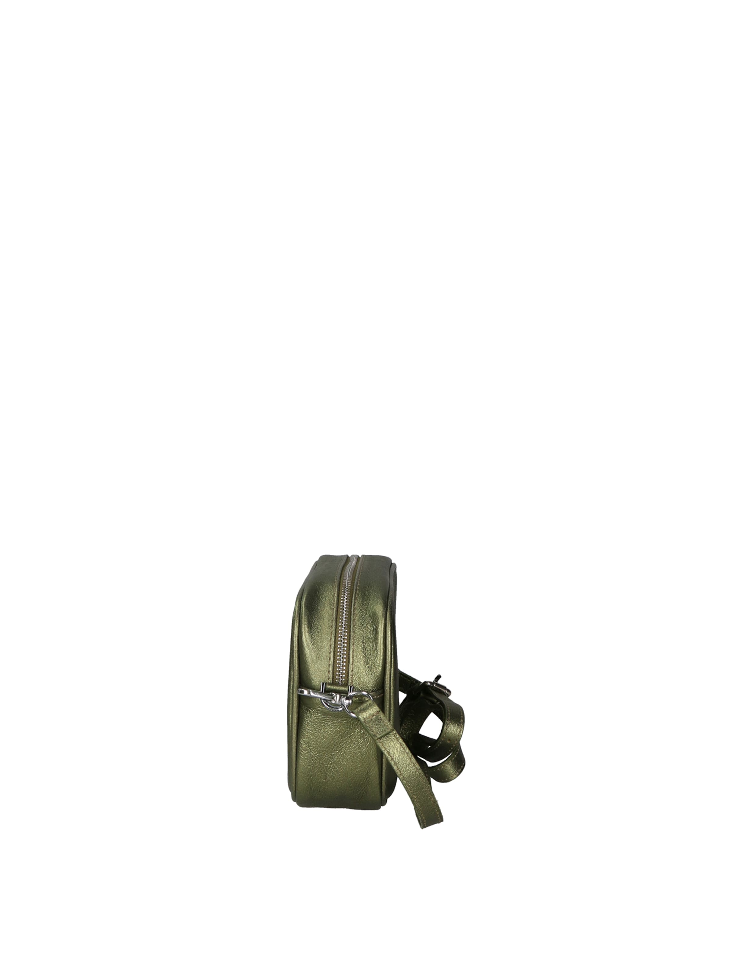 Borsa a tracolla 'Borsa a Tracolla Donna Pelle Laminata con Zip' di Virginia Rhinè in verde