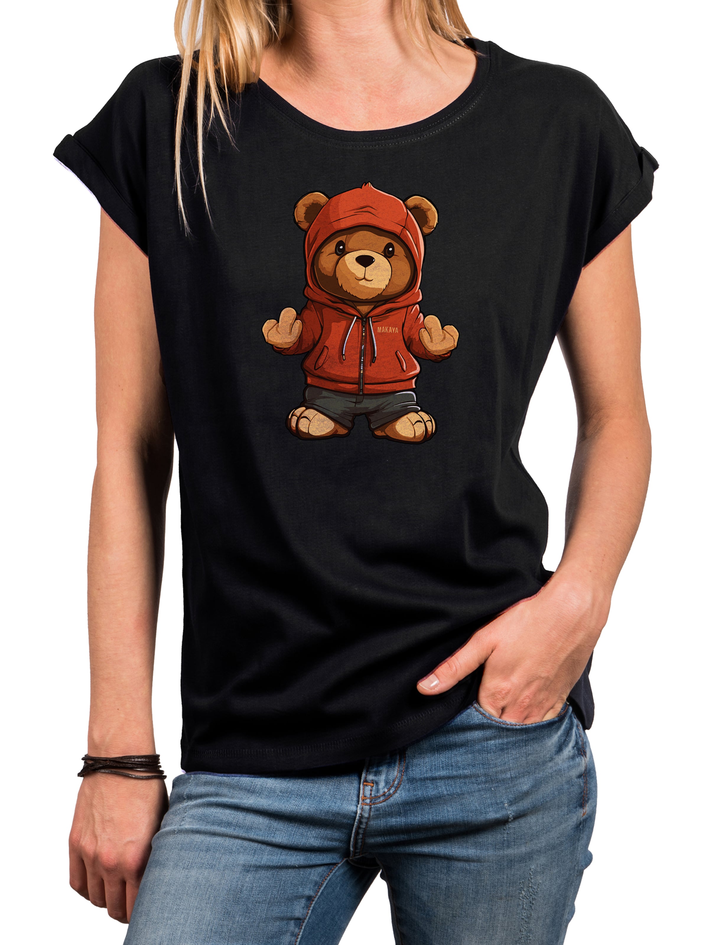 MAKAYA Shirt 'Teddy' in Black