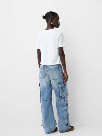 Wide leg Pantaloni eleganți de la Bershka pe albastru