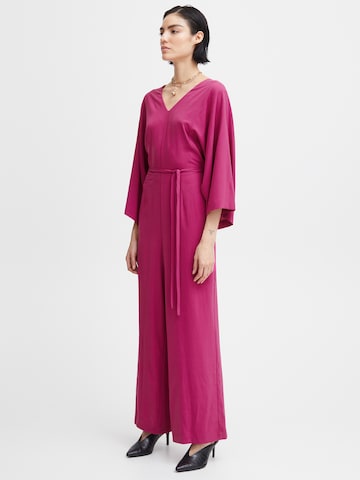 ICHI Jumpsuit 'LEANE' in Pink: front