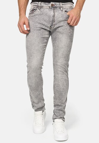 INDICODE JEANS Skinny Jeans 'Jake' in Grijs: voorkant