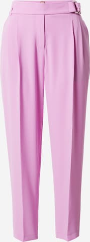 BOSS Black Pleat-Front Pants 'Tapia' in Pink: front