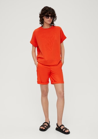 s.Oliver Regularen Chino hlače | oranžna barva