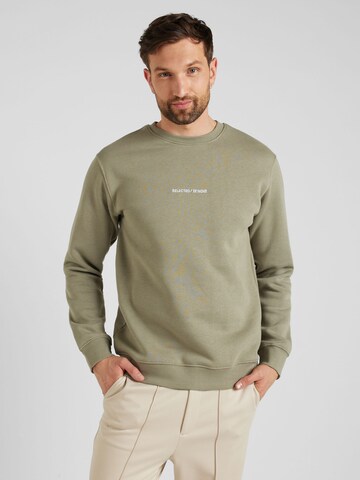 SELECTED HOMME Sweatshirt 'SLHHANKIE' in Green: front