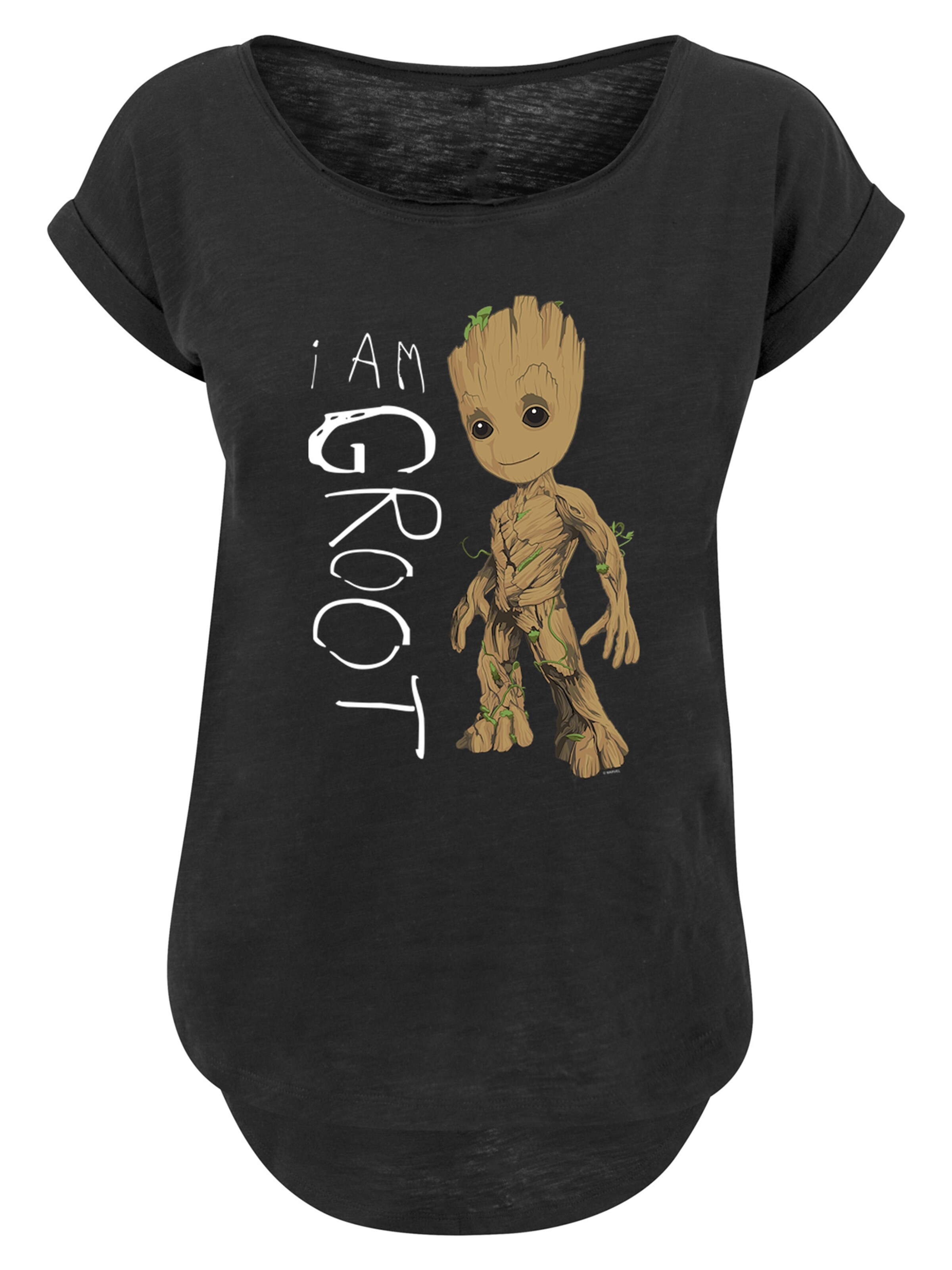 T-shirt 'Marvel Guardians of the Galaxy I Am Groot' F4NT4STIC en noir : devant