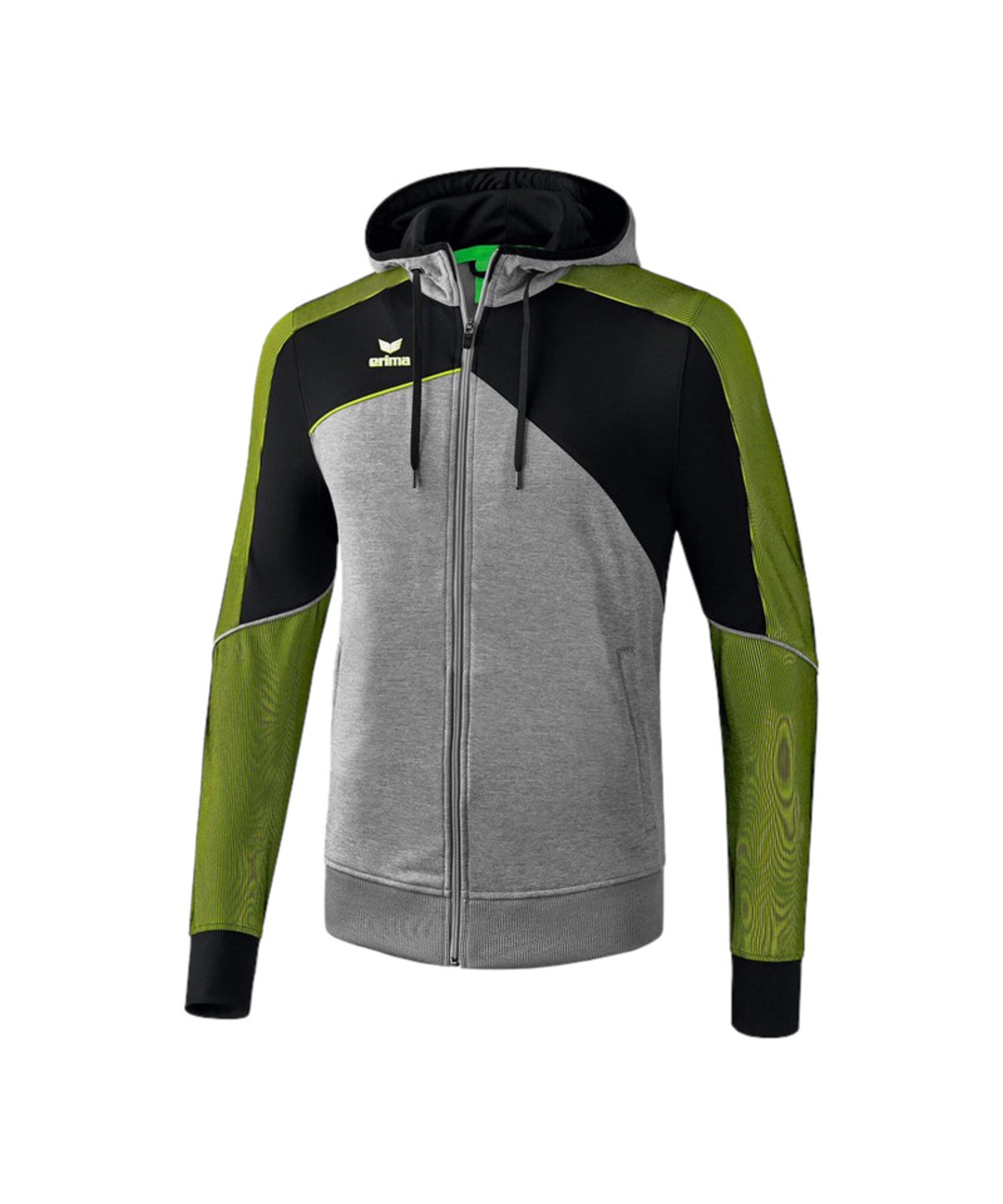 ERIMA Athletic Zip-Up Hoodie in Grey: front