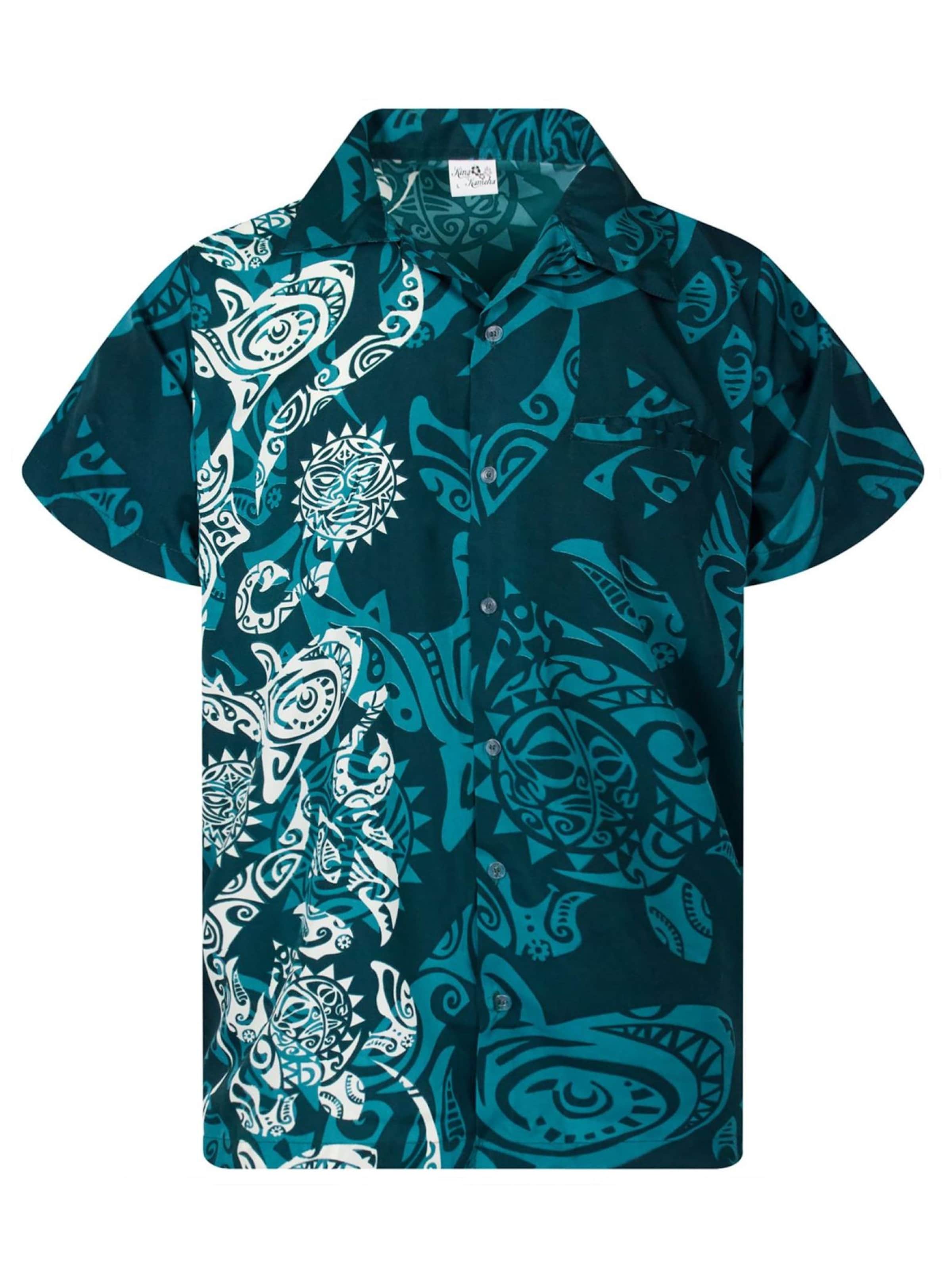 King Kameha Shirt 'Maori Wedding' in Groen: voorkant