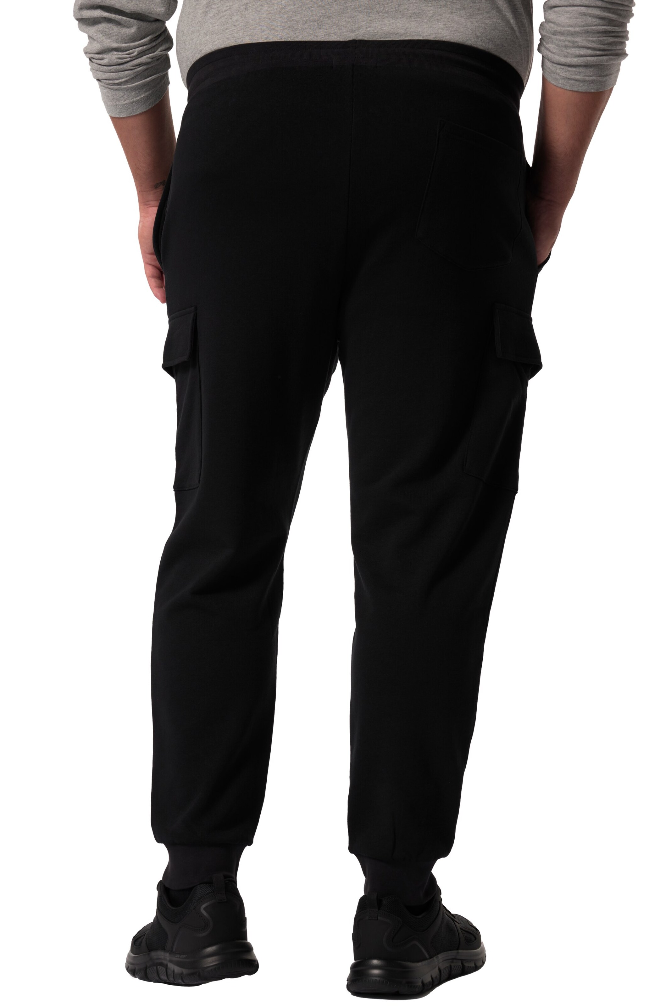 Men Plus Tapered Cargobroek in Zwart