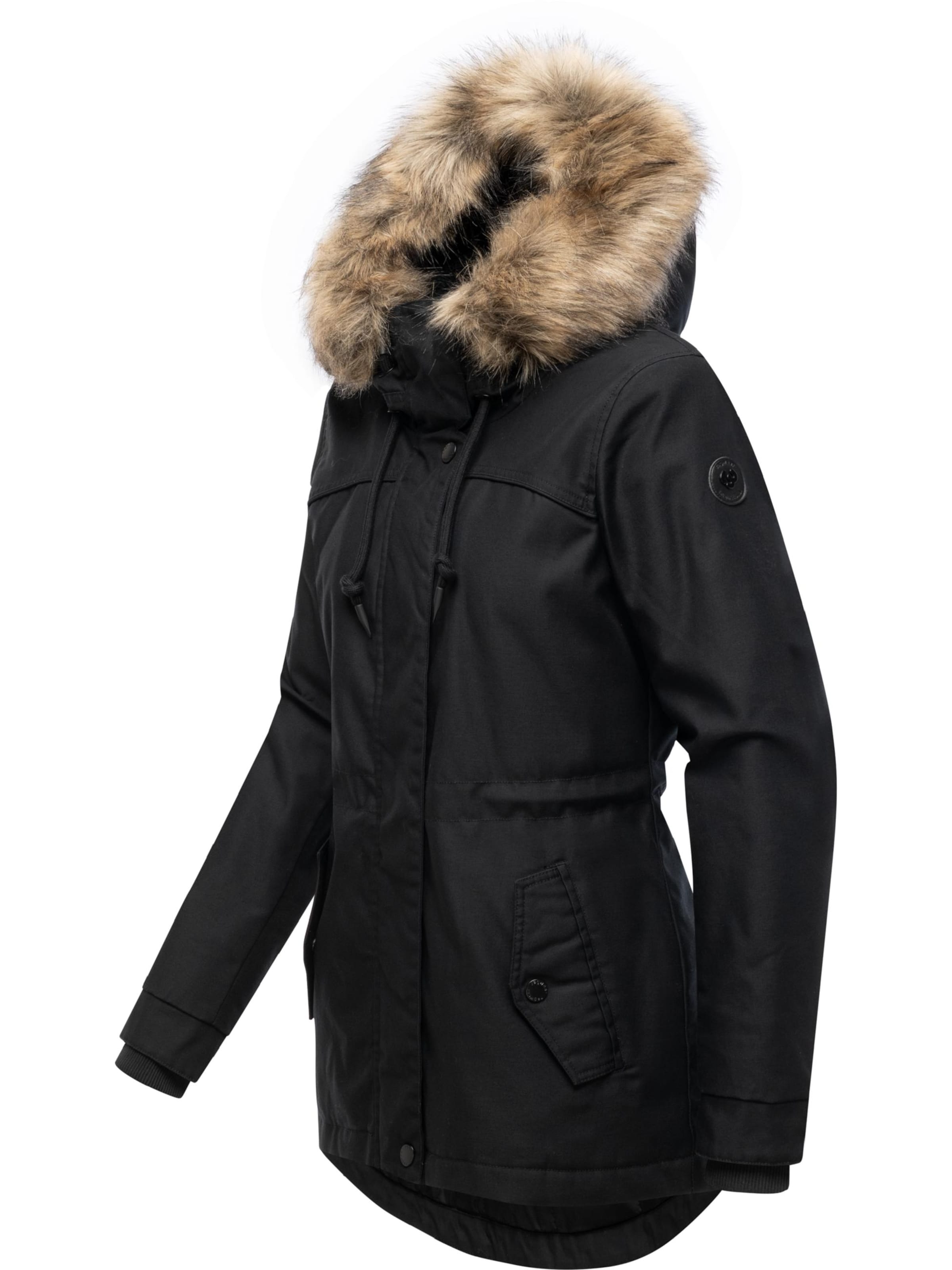 Ragwear Winterjacke 'Tawny Short' in Schwarz