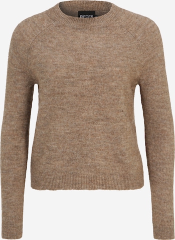 Pieces Petite Sweater 'JULIANA' in Brown: front
