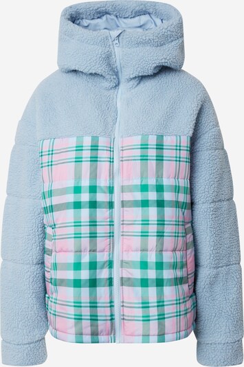 florence by mills exclusive for ABOUT YOU Veste mi-saison 'Long drives' en bleu clair / vert / rose, Vue avec produit