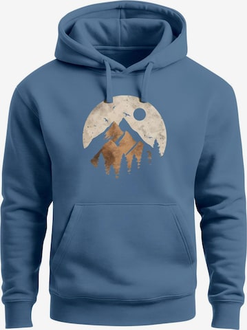 Neverless Sweatshirt 'Mountain Scape' in Blau: Vorderseite