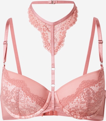 ABOUT YOU x hunkemöller Magas nyak Melltartó 'Lianne' - rózsaszín: elől