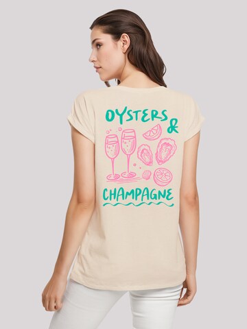 T-shirt 'Oysters And Champagne' F4NT4STIC en beige : devant