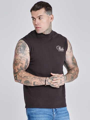 Maglietta di SikSilk in marrone: frontale