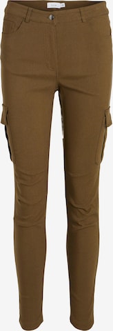 Skinny Pantalon cargo VILA en vert : devant