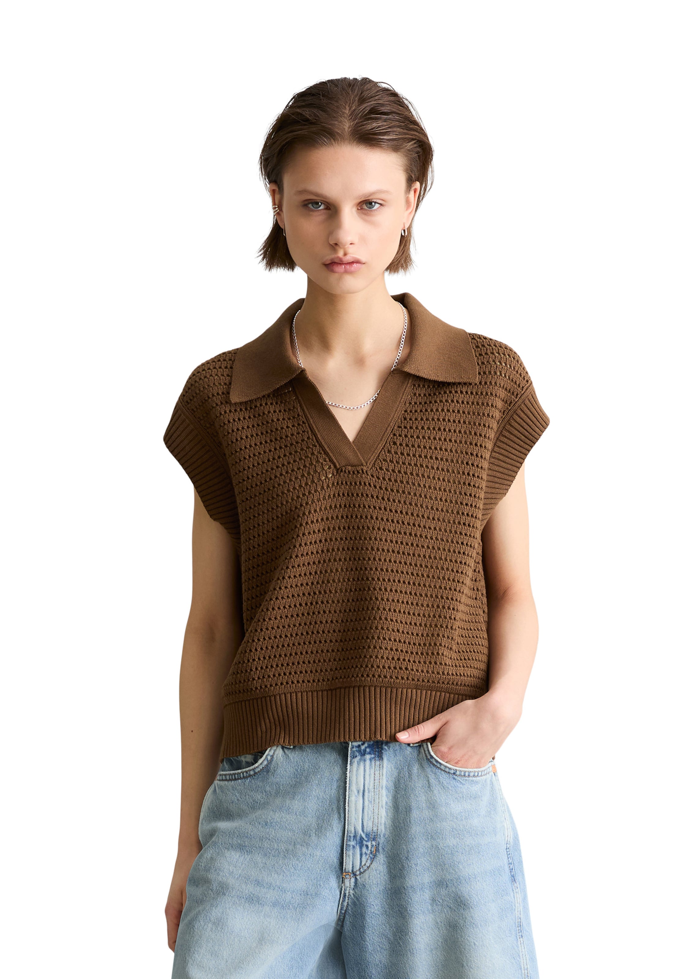 Marc O'Polo DENIM Trui in Bruin: voorkant