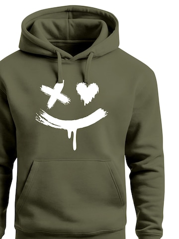 Neverless Sweatshirt 'Creepy Smile' in Grün