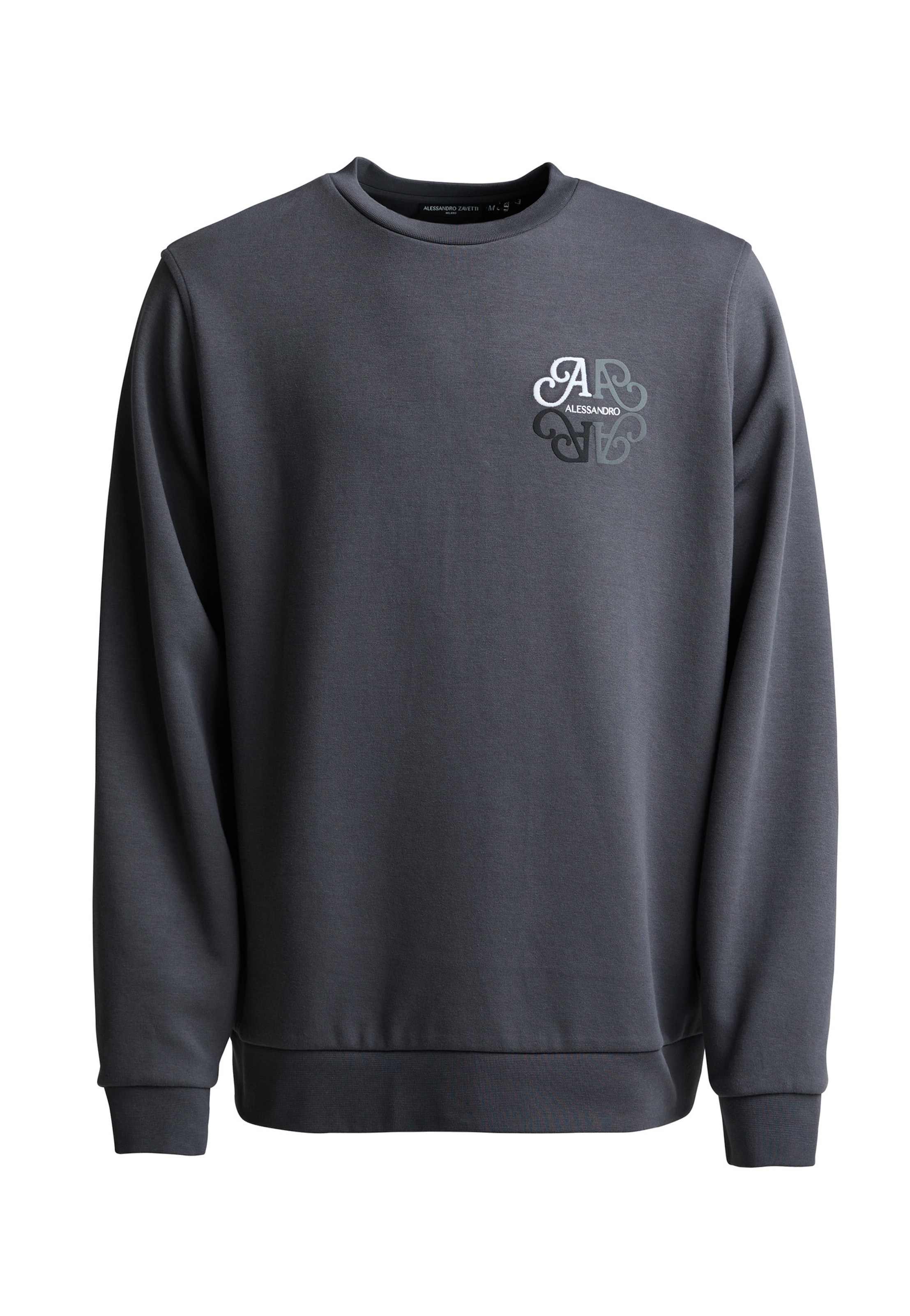 Alessandro Zavetti Sweatshirt 'Vicolo' in Grey: front