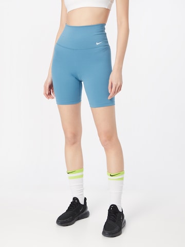 NIKE Skinny Sportbyxa 'ONE' i blå: framsida