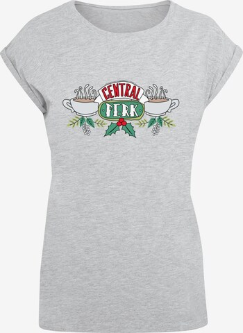 ABSOLUTE CULT T-Shirt 'Friends - Festive Central Perk' in Grau: predná strana