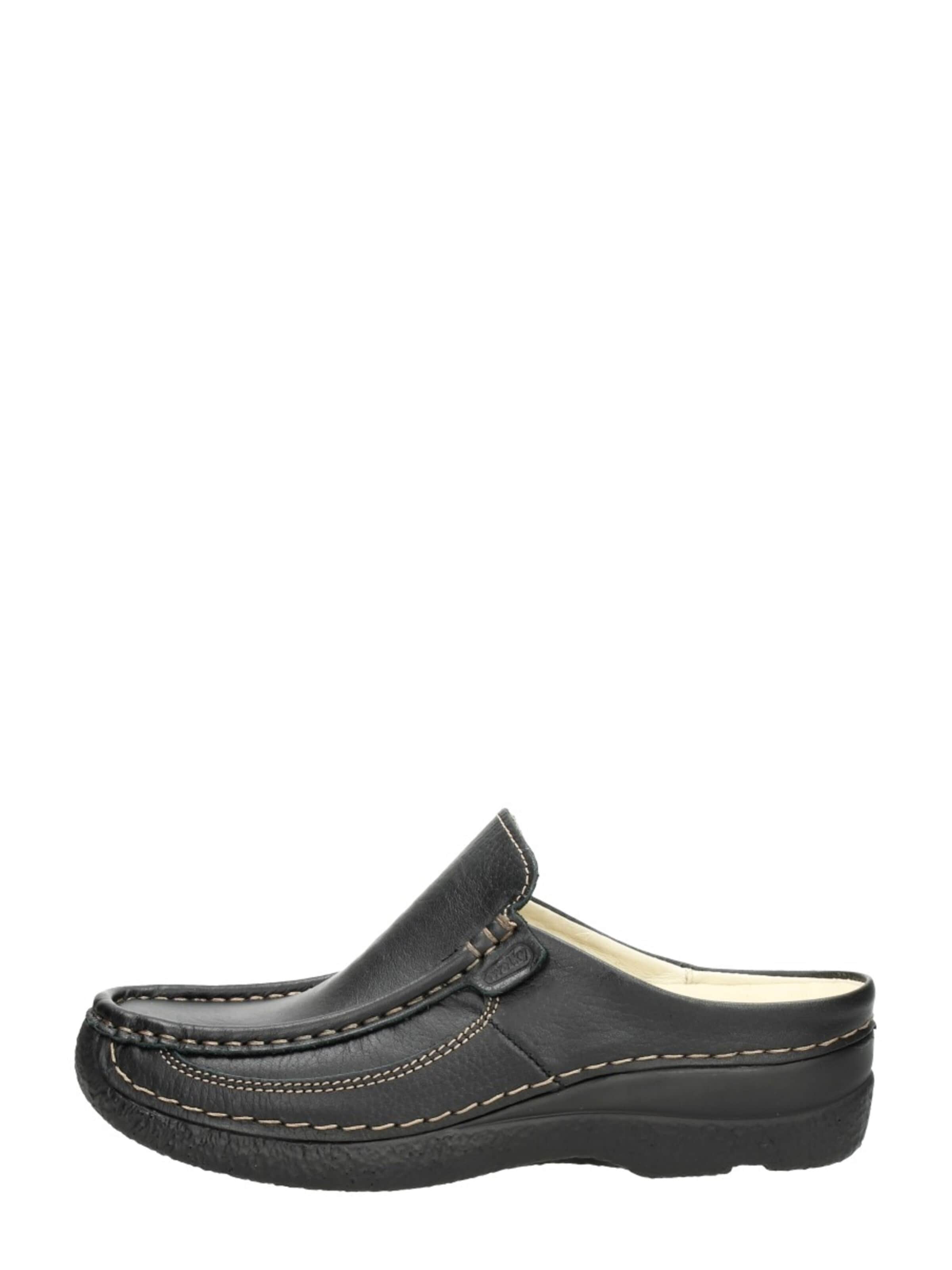Wolky Huisschoenen 'Roll Slide' in Zwart: voorkant