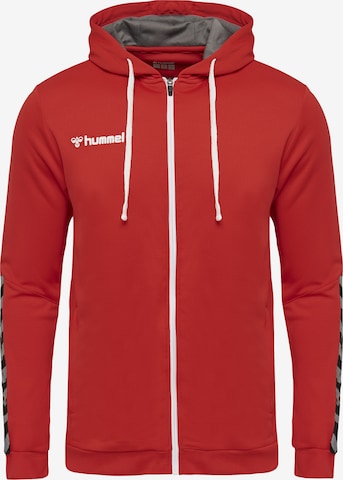 Veste de survêtement 'Authentic Poly' Hummel en rouge : devant