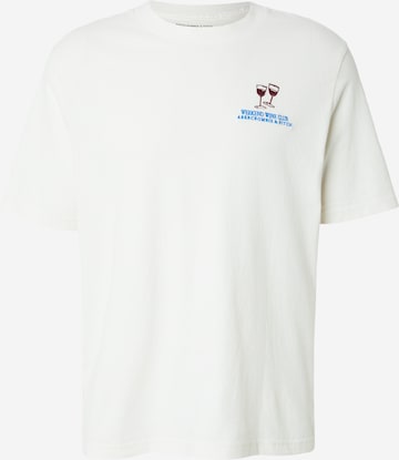 T-Shirt Abercrombie & Fitch en blanc : devant