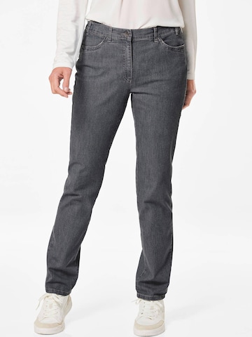 Goldner Slimfit Jeans 'Carla' in Schwarz: Vorderseite