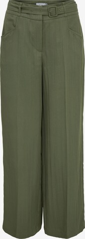 VILA Lużny krój Spodnie w kant 'Wilda' w kolorze zielony: przód