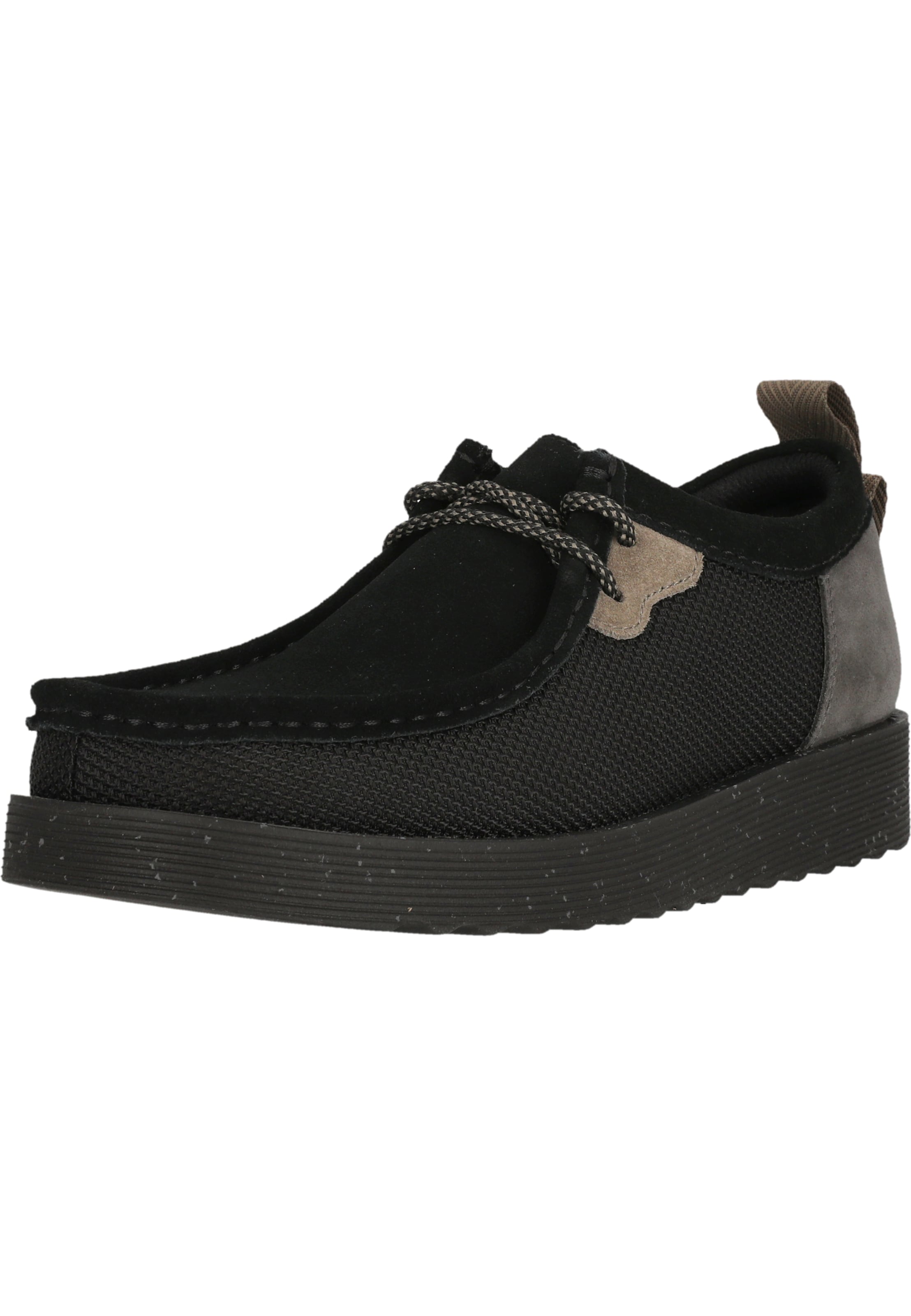 CLARKS Veterschoen 'Wallabee' in Zwart: voorkant