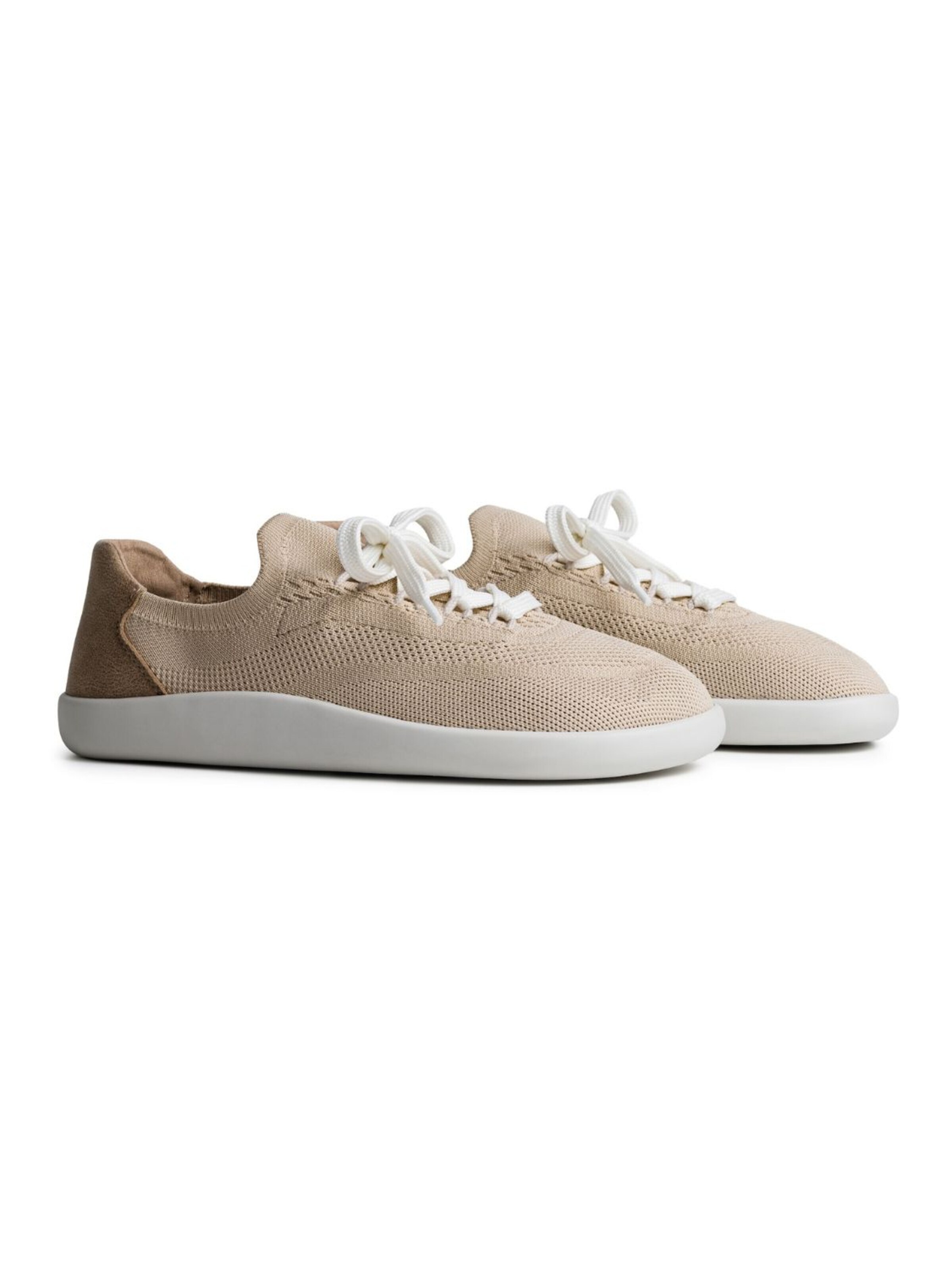 Ahinsa shoes Rövid szárú sportcipők 'Gestrickte Barfuß-Sneaker Softy Beige für Damen' - bézs
