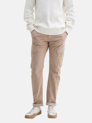 TOM TAILOR Tapered Functionele broek in Bruin: voorkant