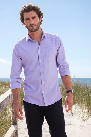 H.I.S Regular fit Button Up Shirt in Purple: front