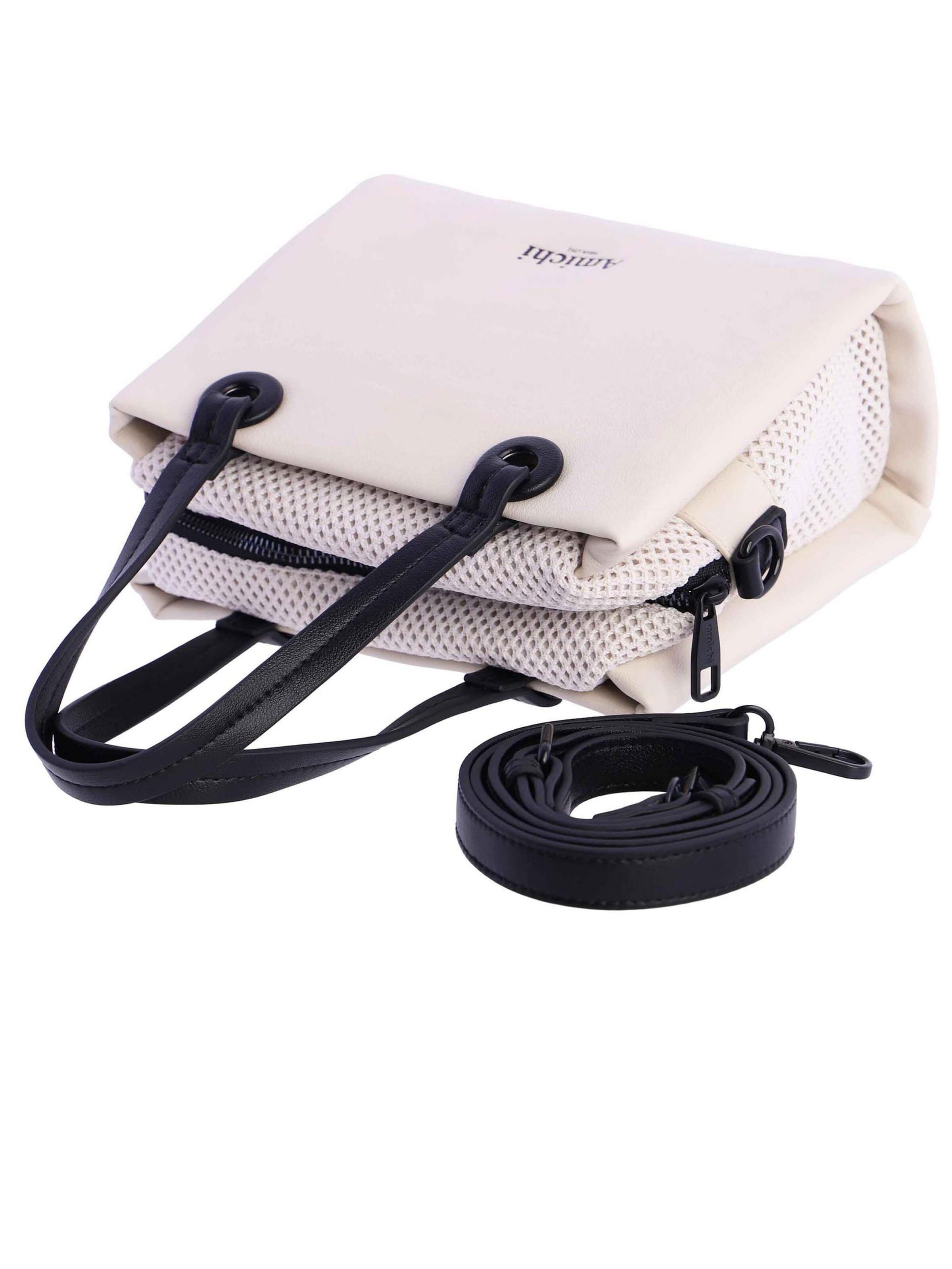Amichi - Bolso de mano 'Bolso de mano para mujer Maui de piel sintética con cremallera' en blanco