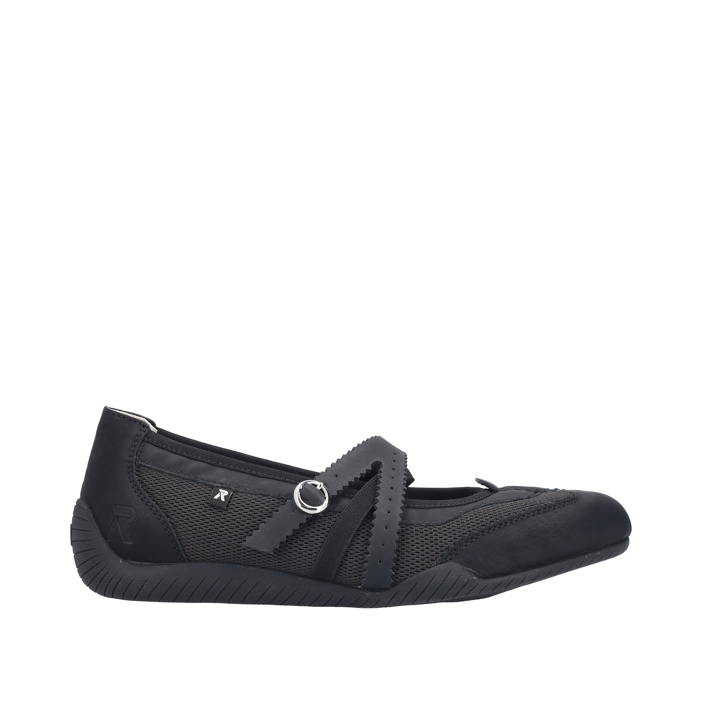 Rieker Ballet Flats with Strap in Black