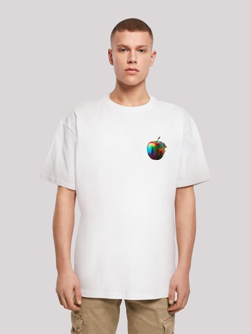 F4NT4STIC T-Shirt 'Colorfood Collection - Rainbow Apple' in Weiß: Vorderseite