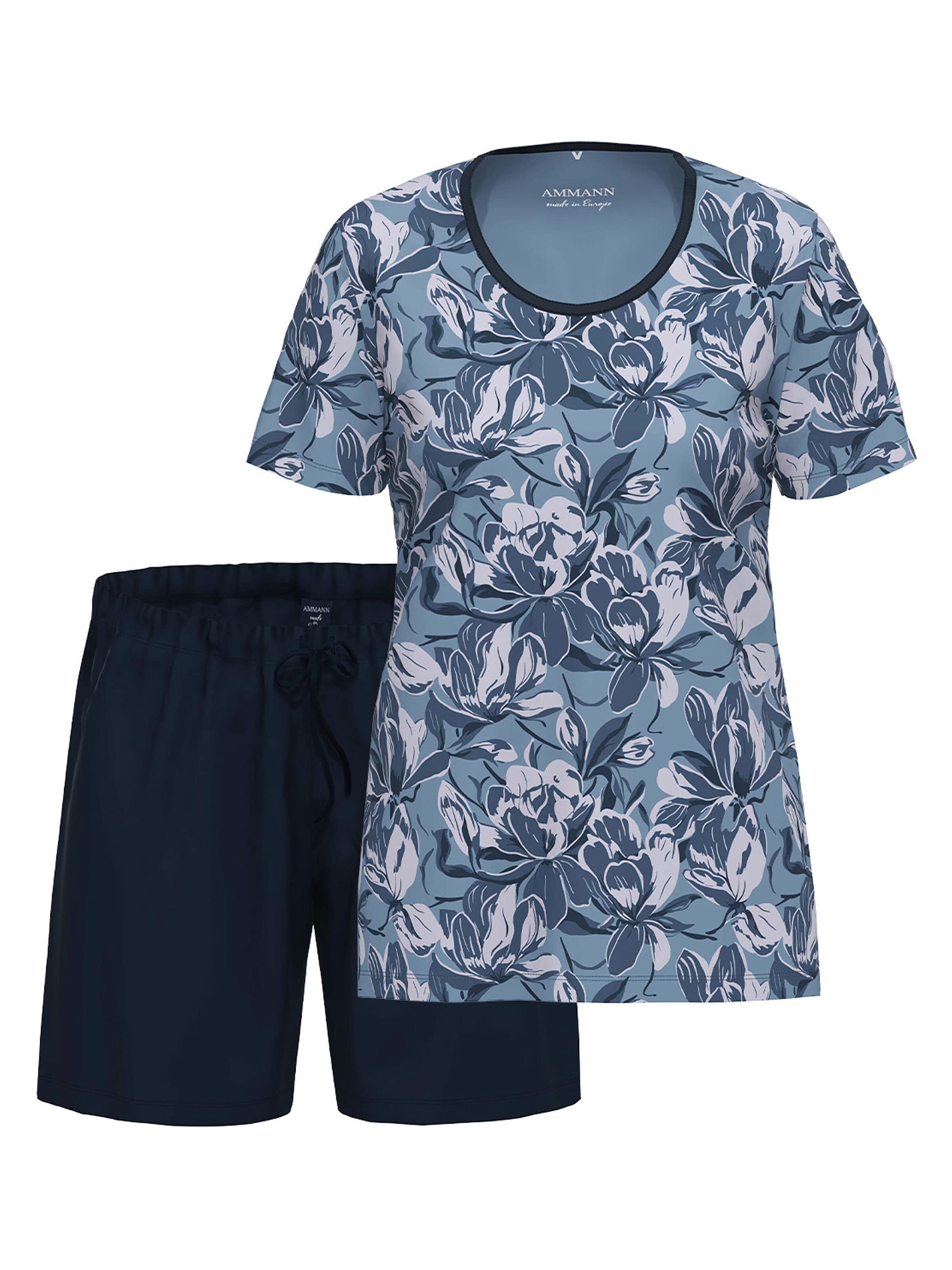 Ammann Pyjama 'Night & Home' in Blauw: voorkant