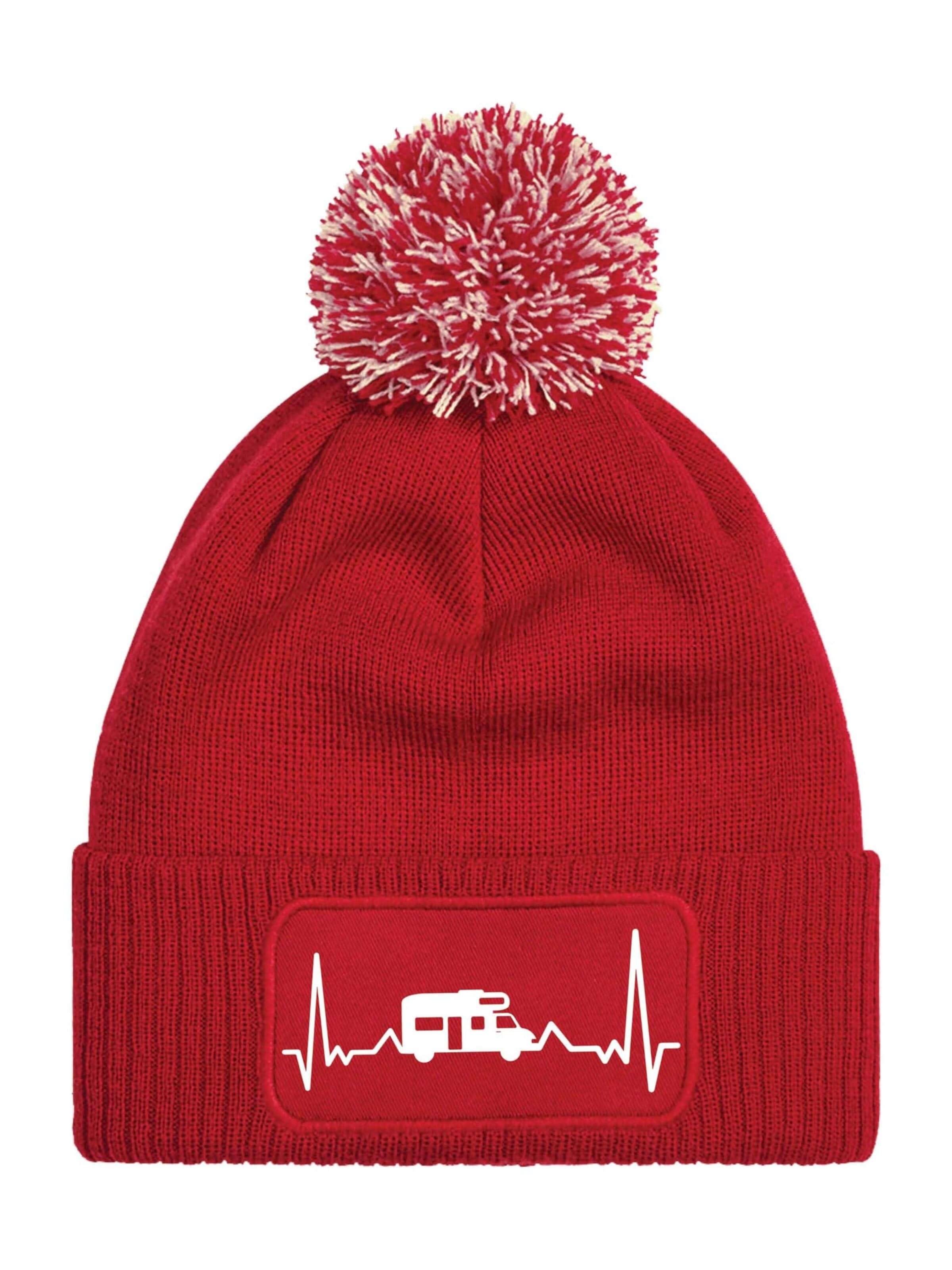 Youth Designz Mütze 'Heartbeat Camping'‌‌‌‌ in Rot: Vorderseite