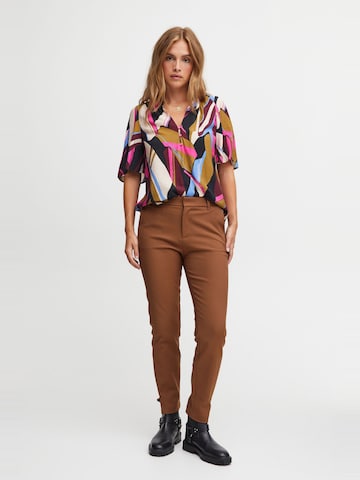 Coupe slim Pantalon chino 'Bindy' PULZ Jeans en marron