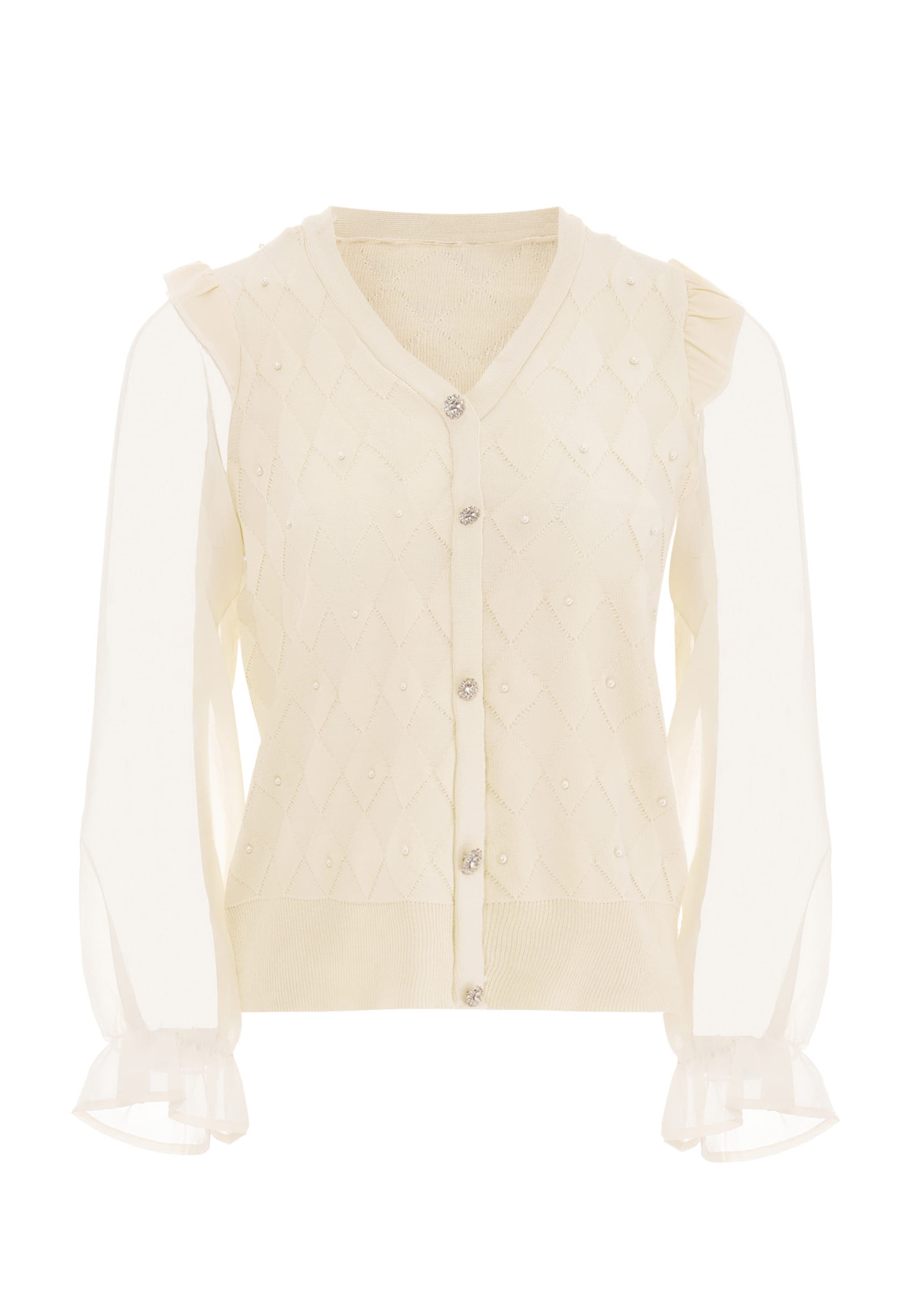 CARNEA Knit cardigan in Beige: front