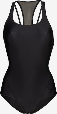 ARENA Bralette Active Swimsuit 'MESH PANELS POWER BACK' in Black: front