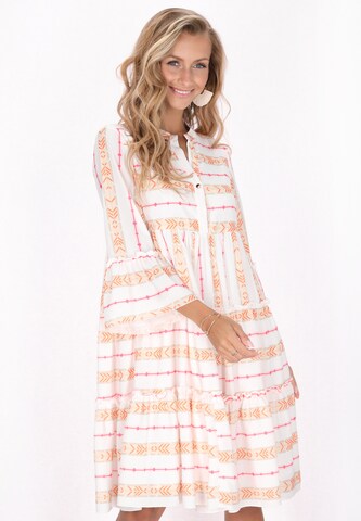IZIA Blousejurk in Oranje: voorkant