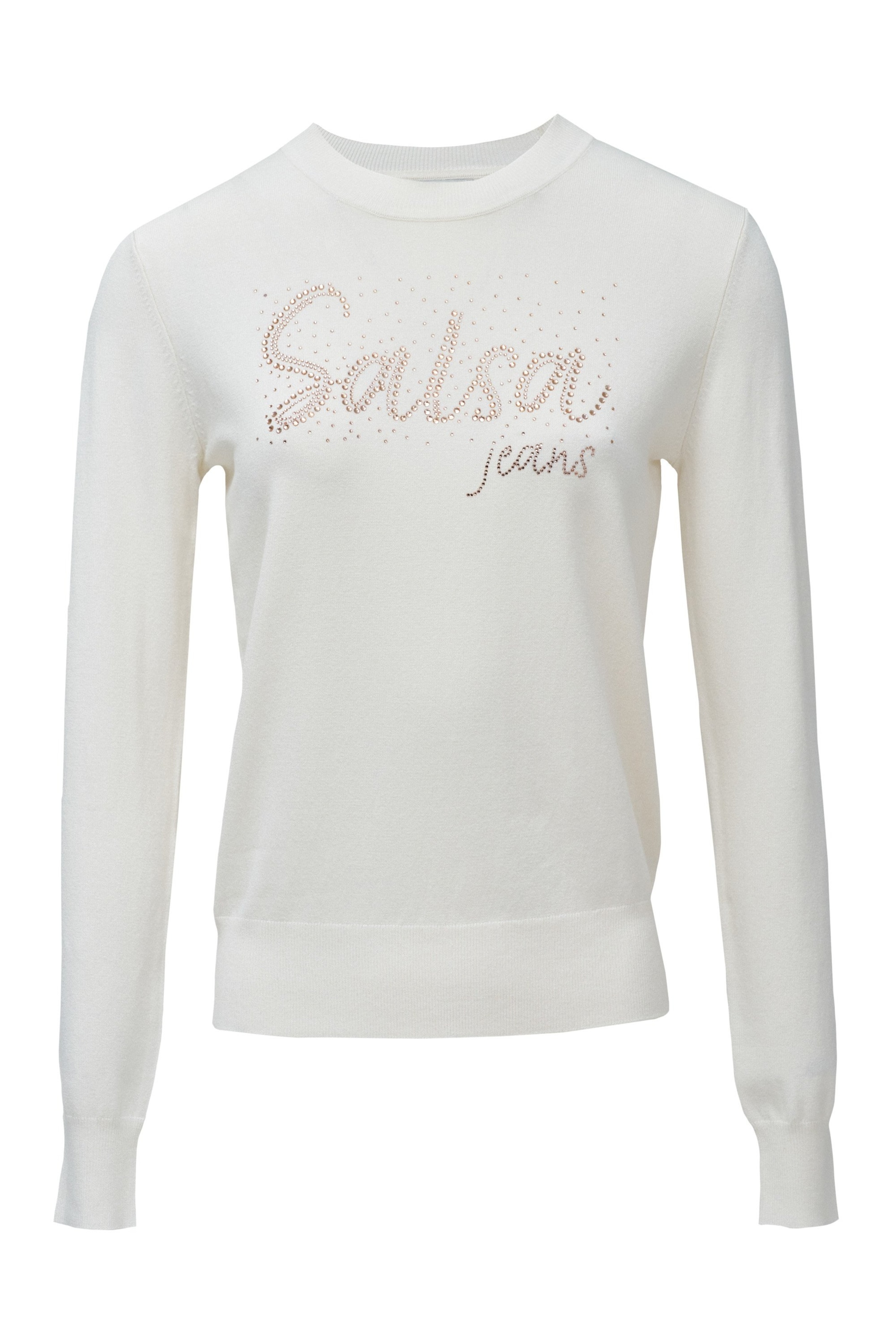 Salsa Jeans Pull-over en beige / blanc naturel, Vue avec produit