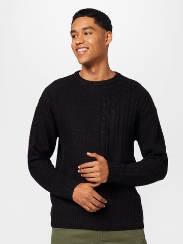 TOM TAILOR DENIM Sweater in Black: front