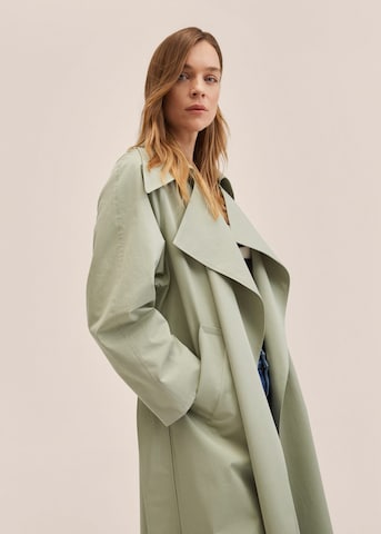 MANGO Between-Seasons Coat in Green