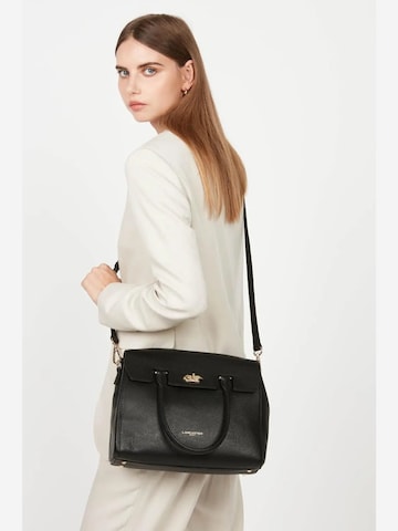 LANCASTER Paris Handtas 'Lancaster Sac à Rabat Foulonné Milano L Noir' in Zwart