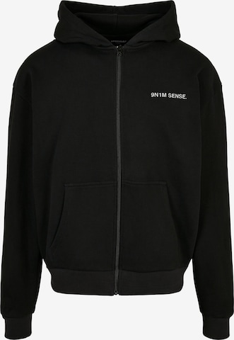 9N1M SENSE Zip-Up Hoodie 'Change' in Black: front