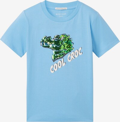 TOM TAILOR T-Shirt in blau / grün / schwarz / weiß, Produktansicht