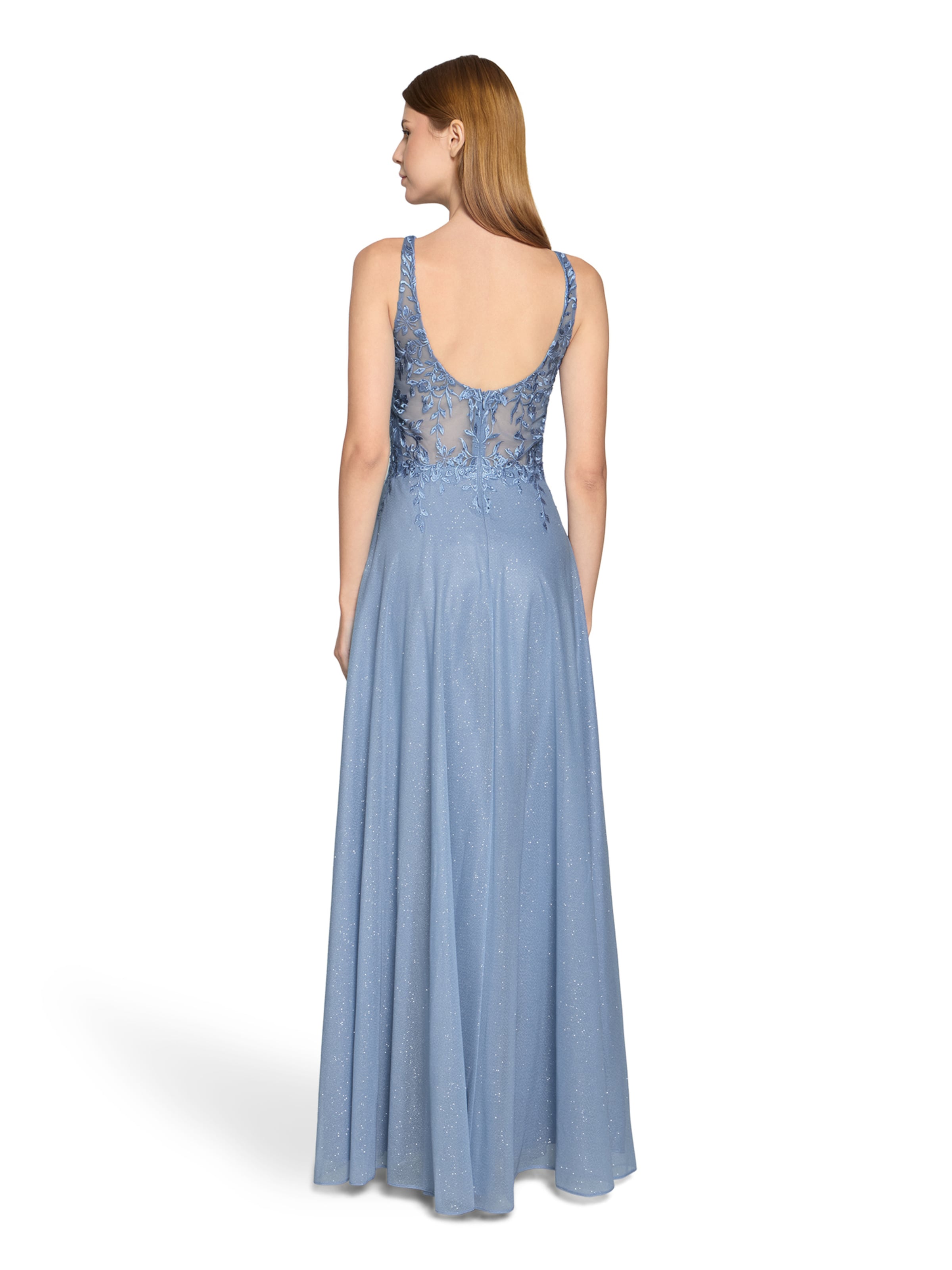 Vera Mont Abendkleid im Glitzer-Look in Blau